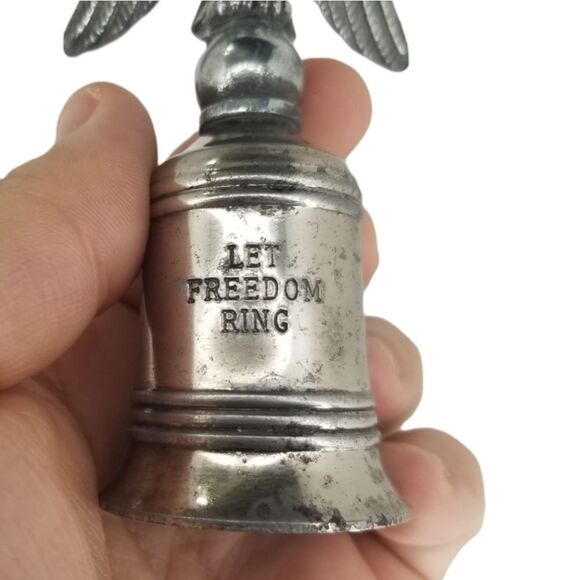 Let Freedom Ring Beautiful Pewter Eagle Bell, USA PA American Metal Vintage - Picture 7 of 11